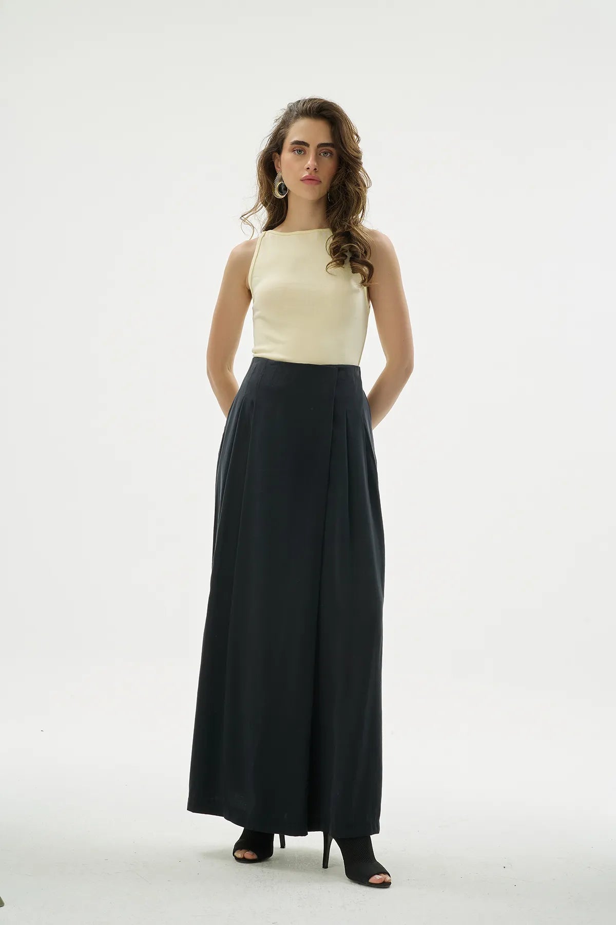 Geniş Paça Asimetrik Pantolon-zoom-5