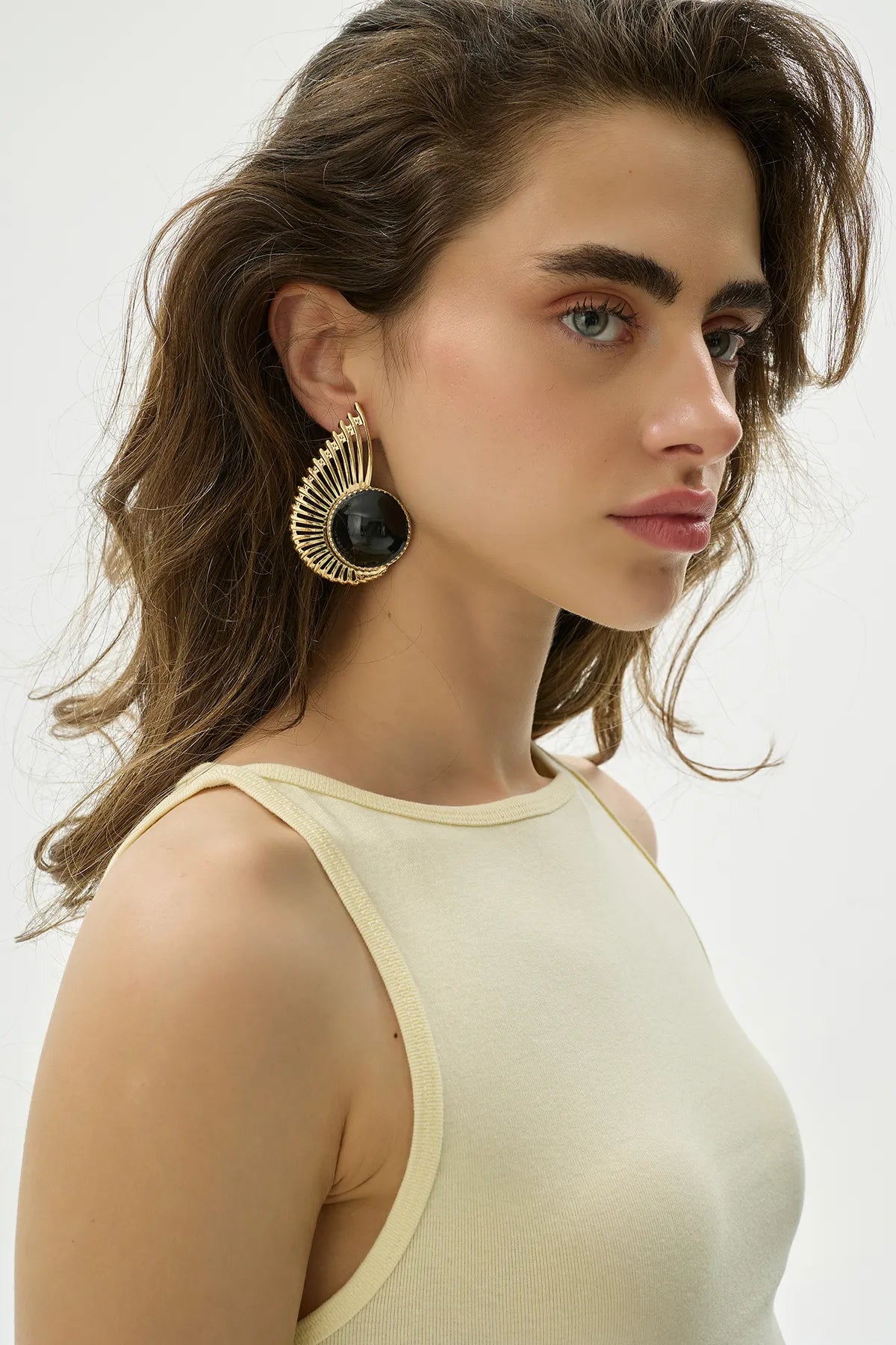 Gold/Siyah Tasarım Küpe