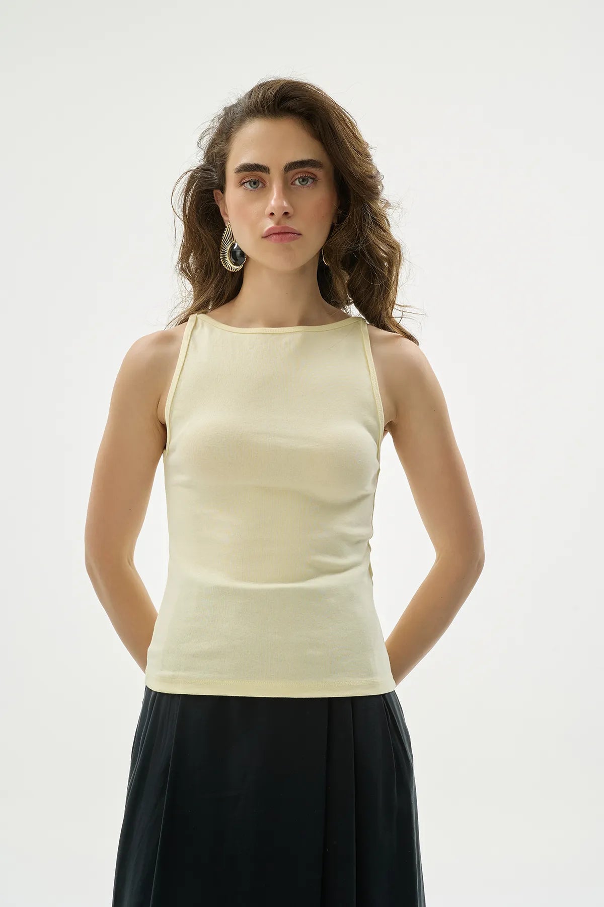 Halter Yaka Sarı Atlet-4