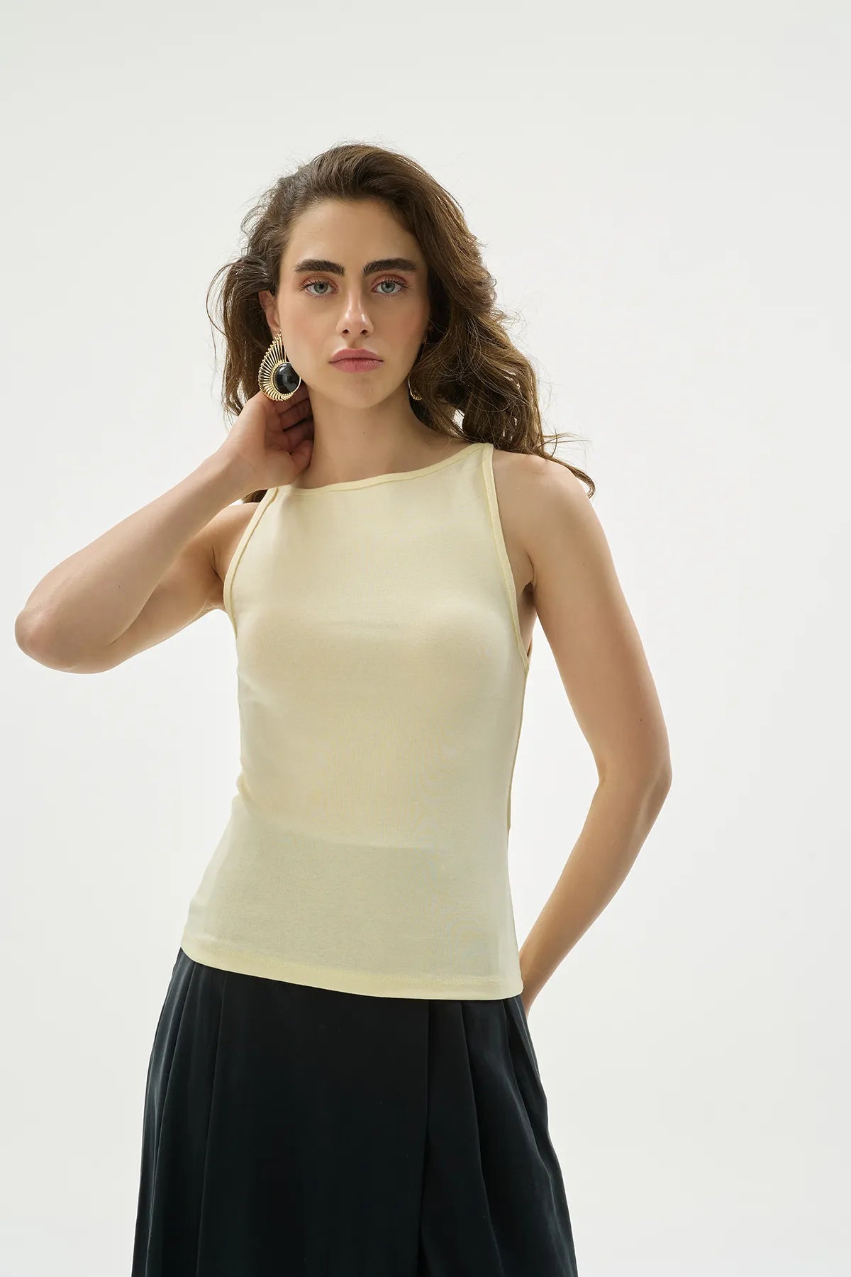 Halter Yaka Sarı Atlet