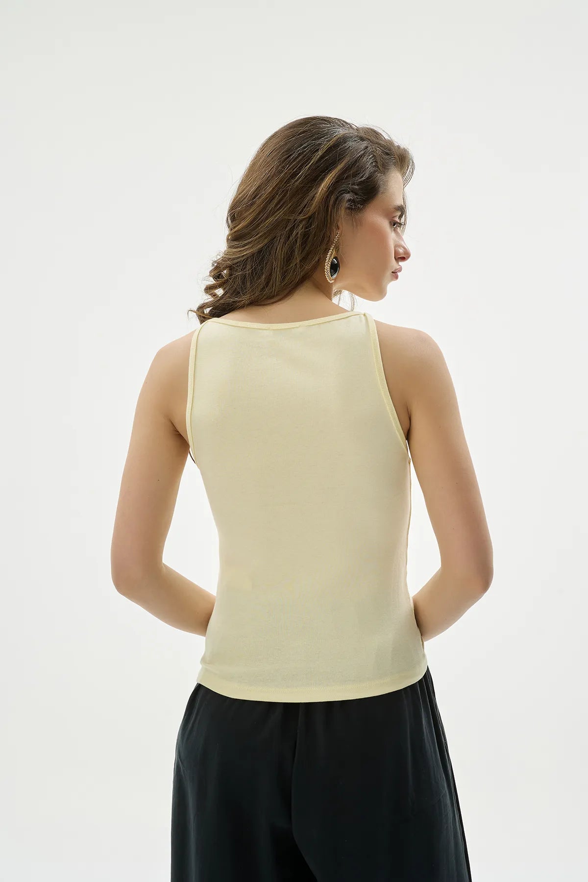 Halter Yaka Sarı Atlet