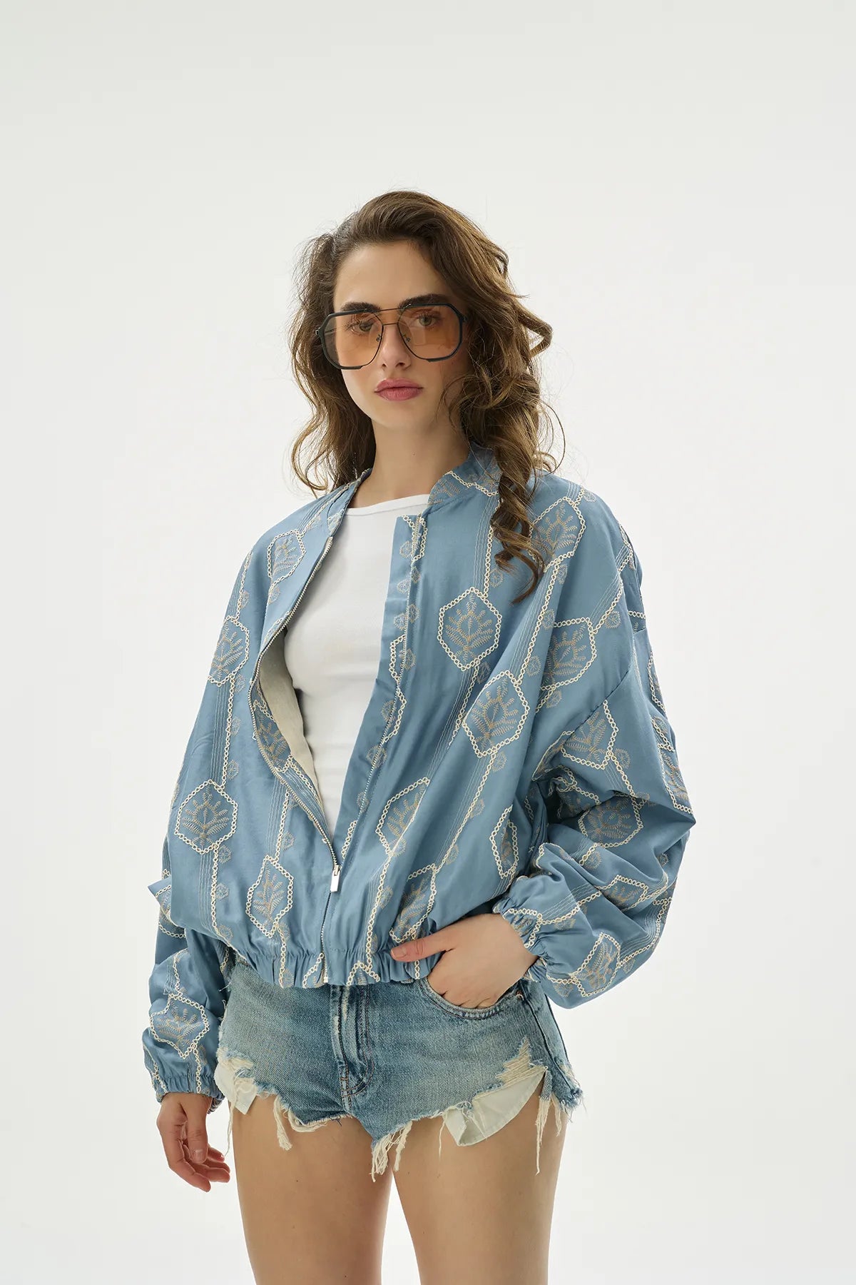 Mavi Bomber Ceket-zoom-7