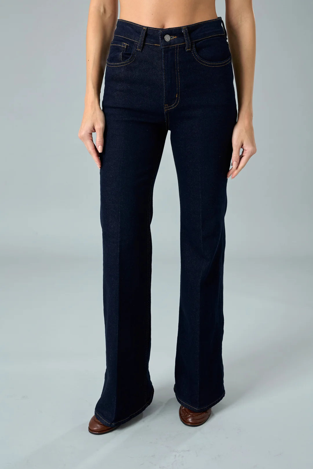 Yüksek Bel İspanyol Paça Jean