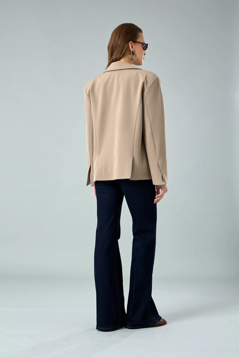 Oversize Çift Yırtmaçlı Ceket-zoom-