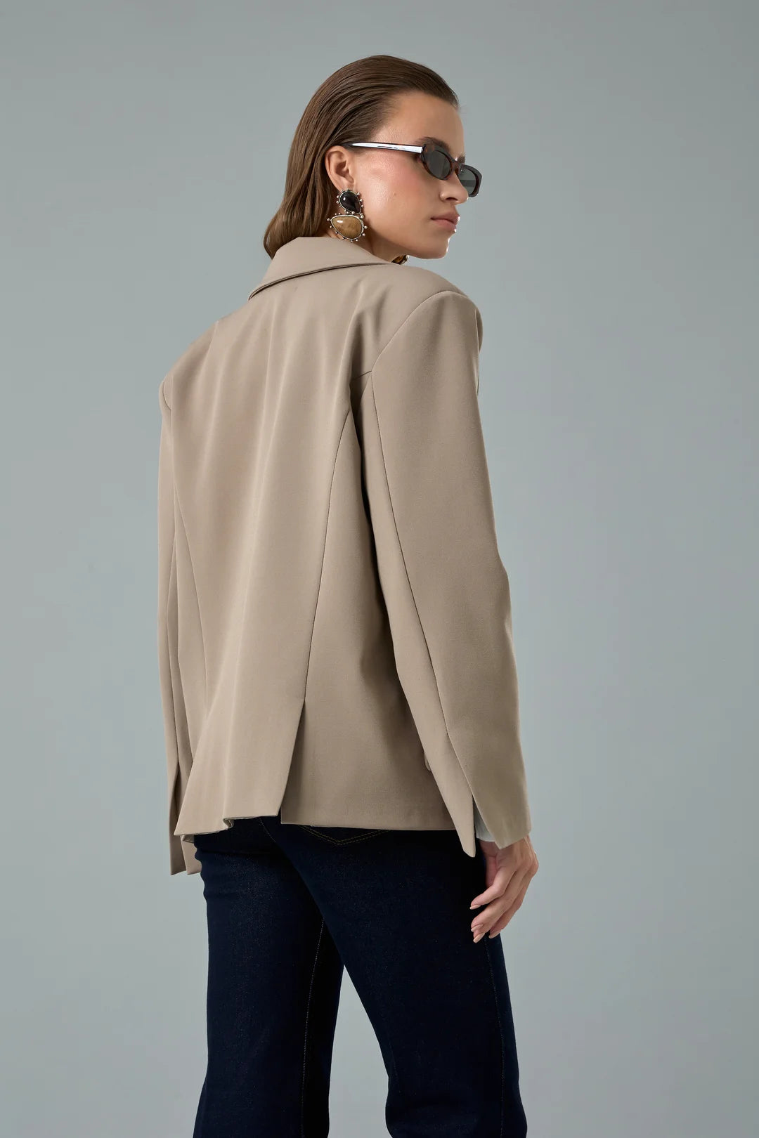 Oversize Çift Yırtmaçlı Ceket-6