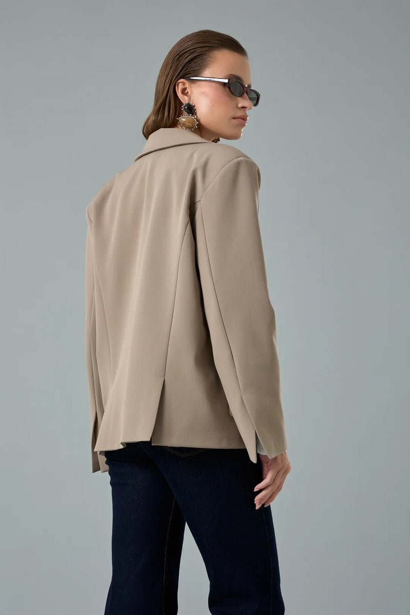Oversize Çift Yırtmaçlı Ceket-zoom-