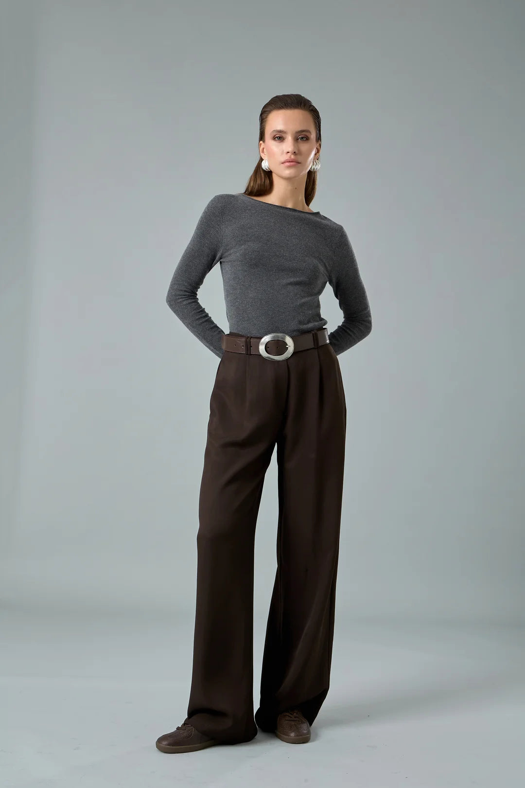 Tek Pensli Palazzo Pantolon-1