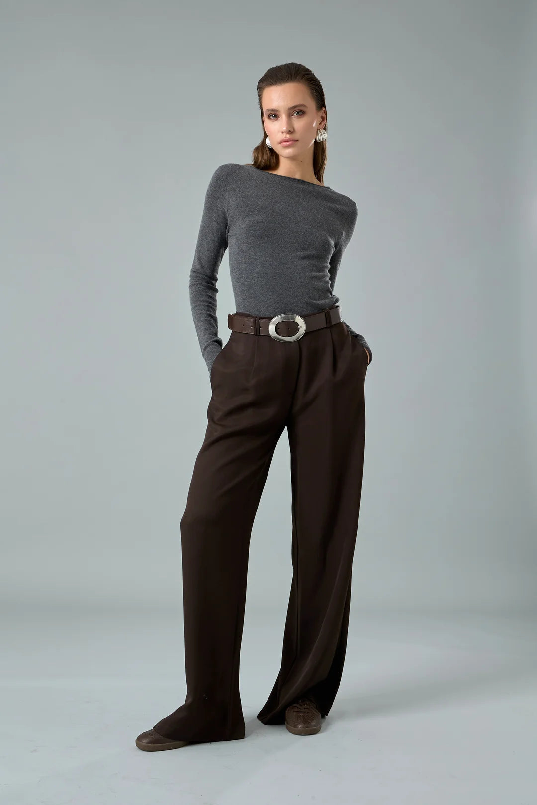 Tek Pensli Palazzo Pantolon-3