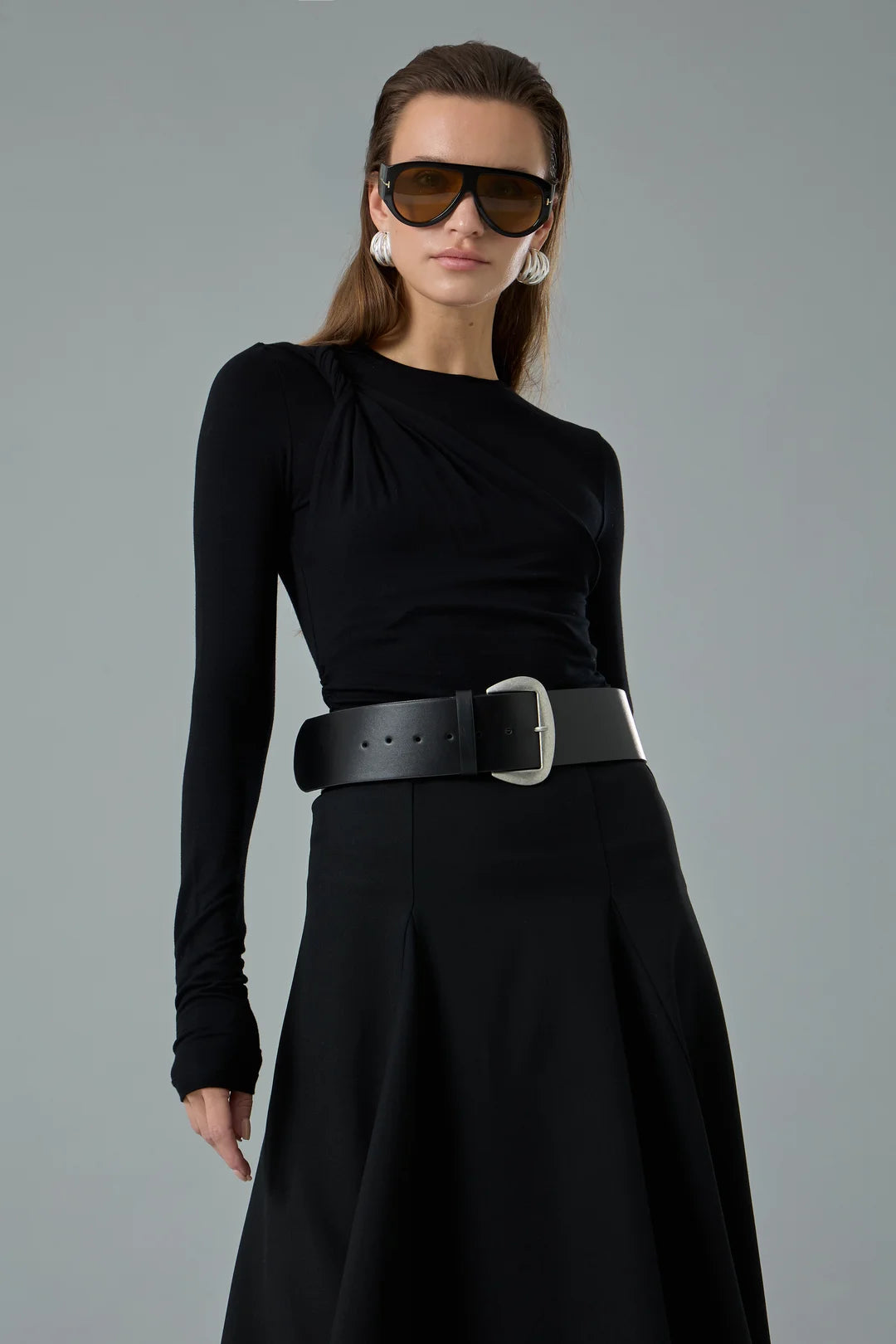 Silver Tokalı Siyah Kalın Kemer-1