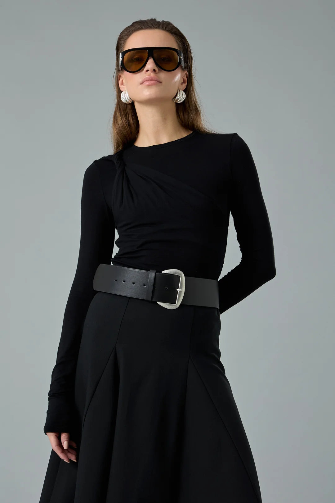 Silver Tokalı Siyah Kalın Kemer