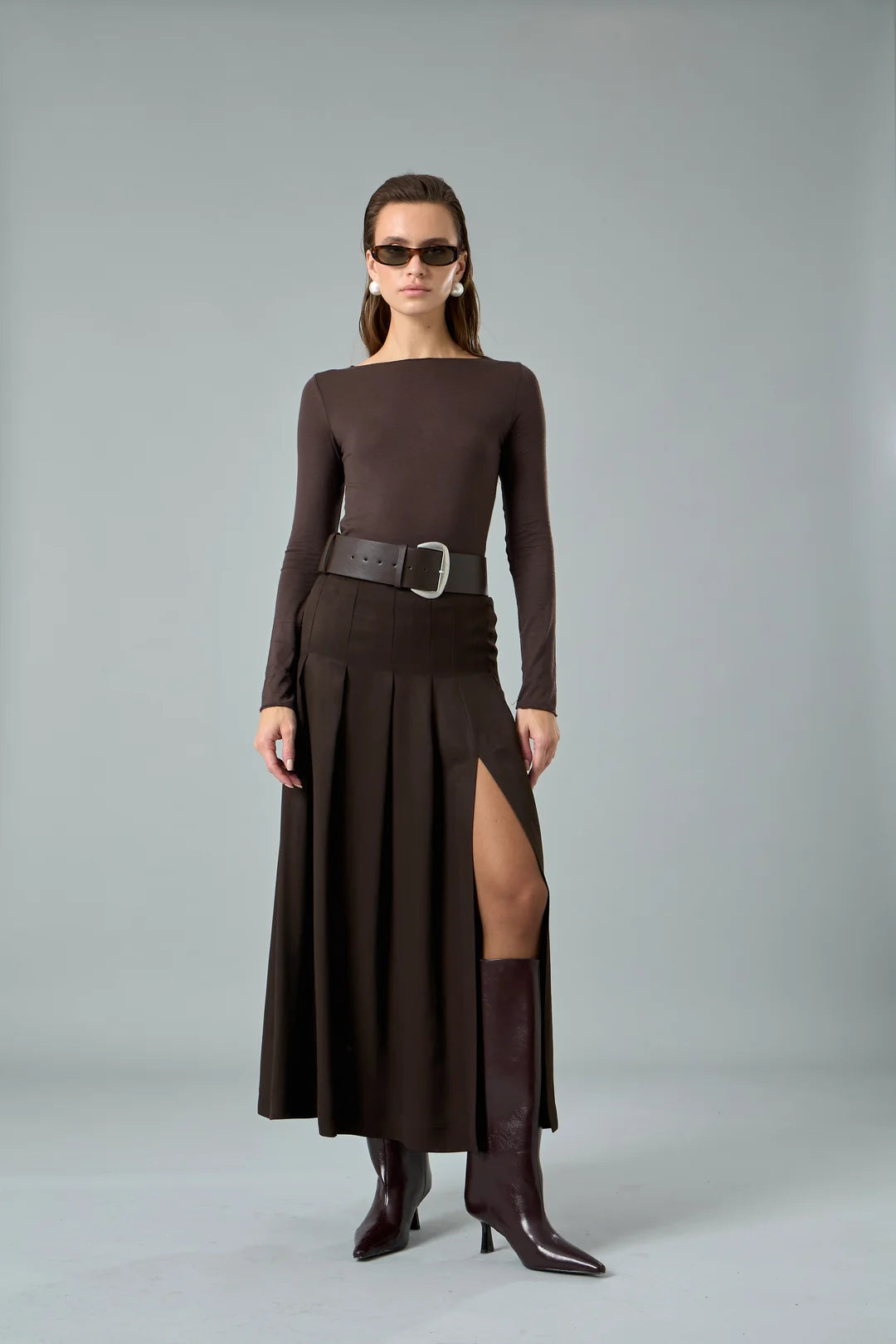 Kayık Yaka Kaşmir / Modal Bluz-zoom-3