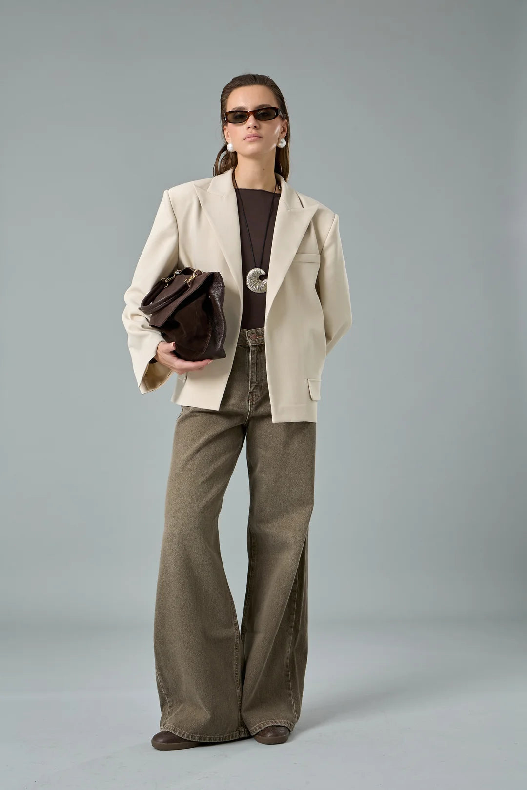 Oversize Çift Yırtmaçlı Ceket-4