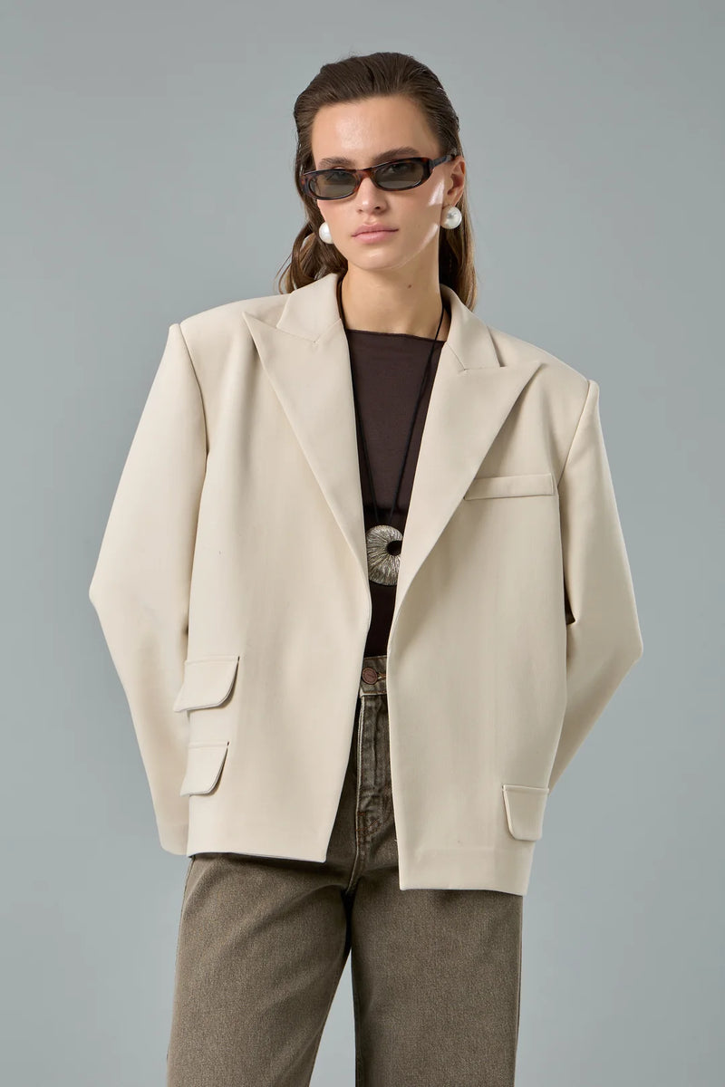 Oversize Çift Yırtmaçlı Ceket-zoom-