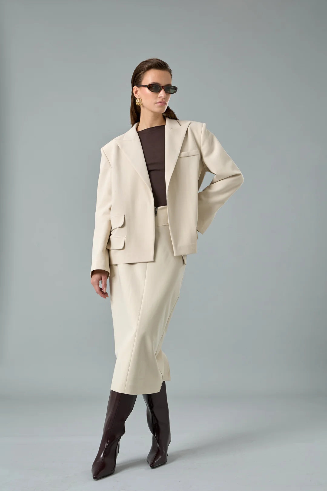 Yırtmaçlı Midi Etek