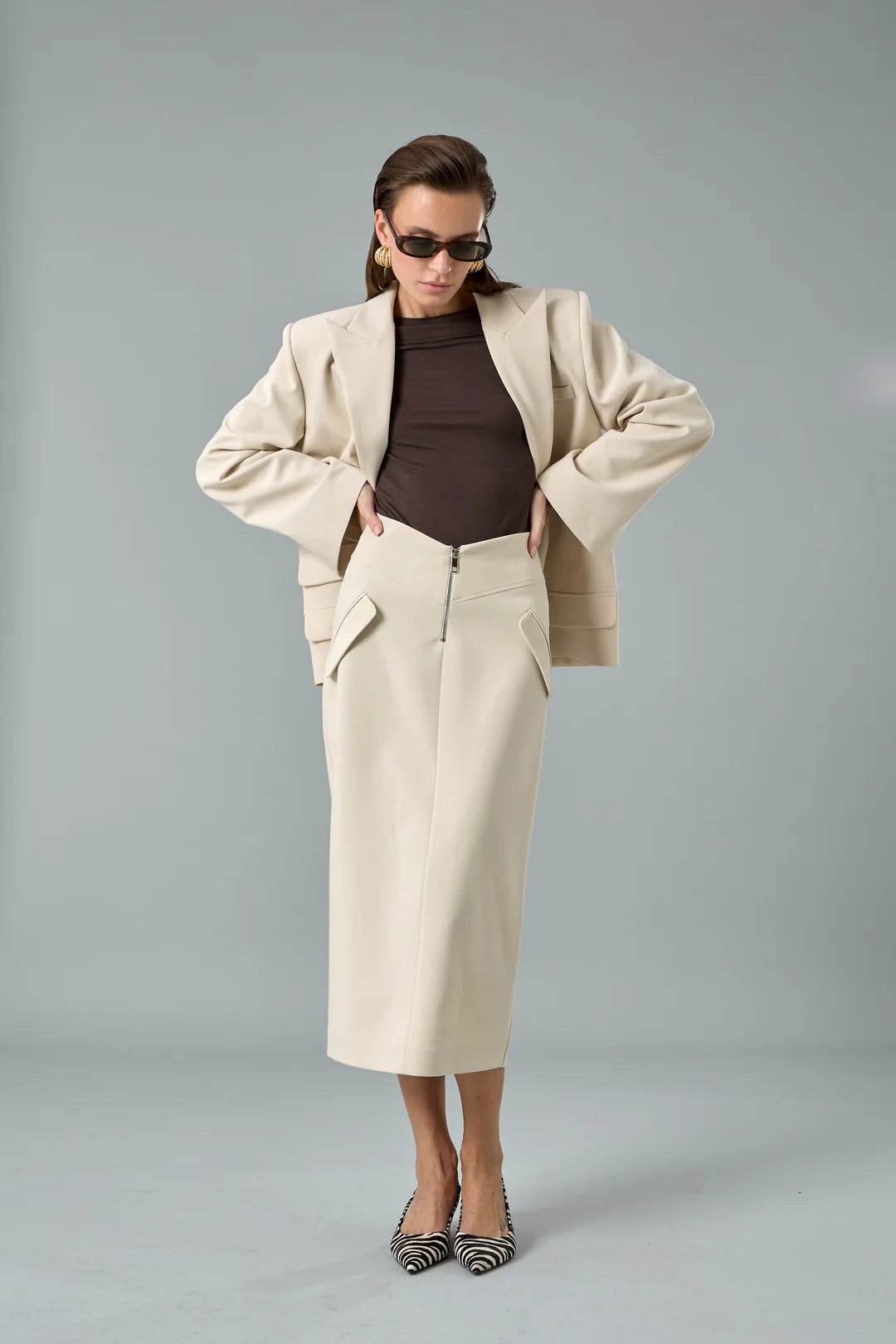 Yırtmaçlı Midi Etek