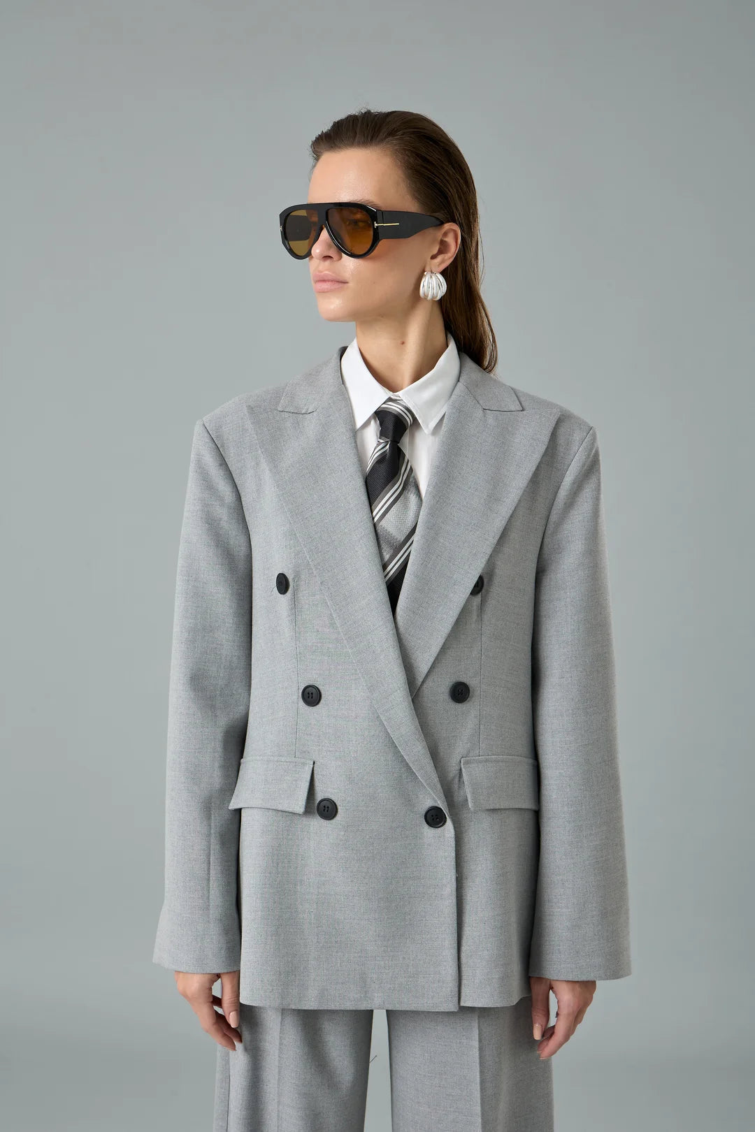 Kruvaze Kapamalı Premium Ceket