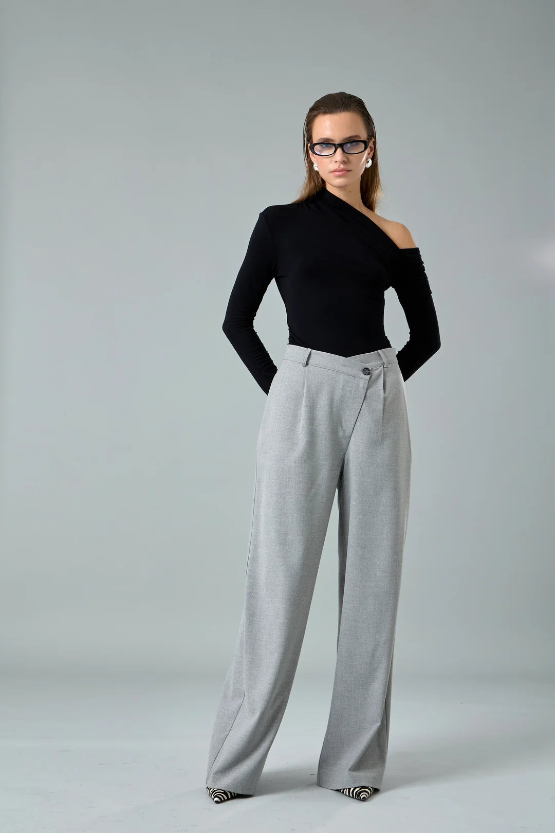 Asimetrik Yaka Bluz-zoom-6