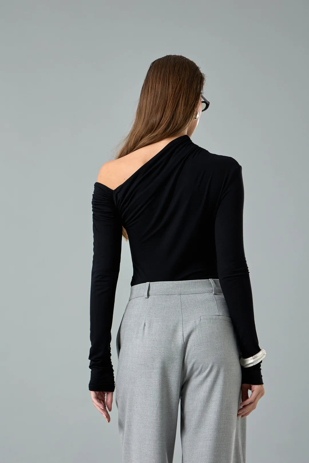 Asimetrik Yaka Bluz-zoom-3