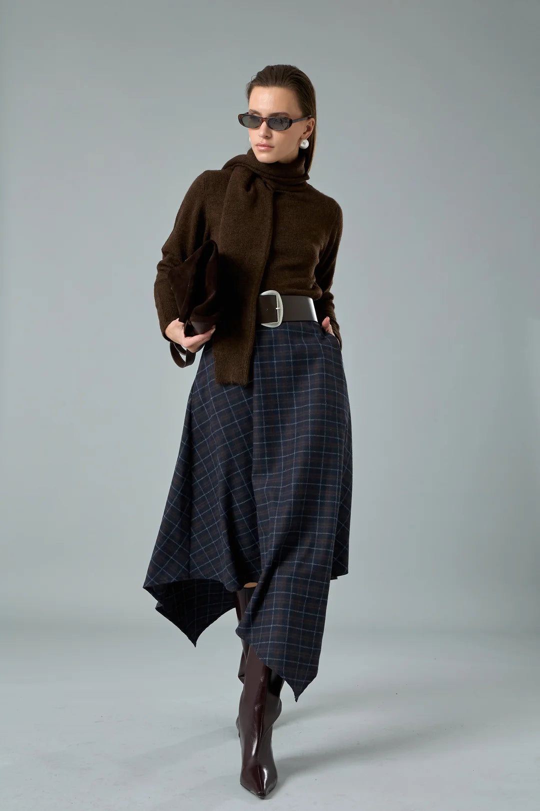 Şal Yaka Asimetrik Kazak