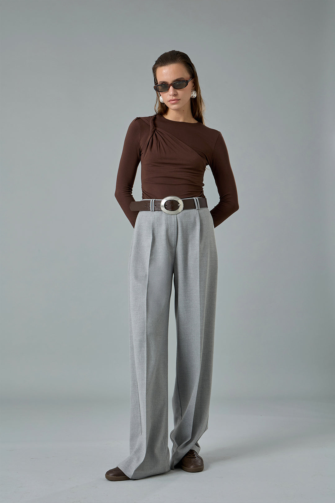 Tek Pensli Palazzo Pantolon