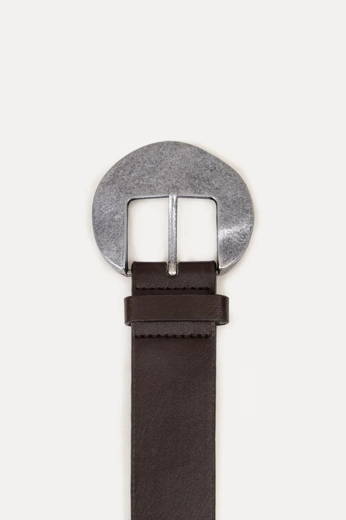 Antik Silver Tokalı Kahverengi Kemer