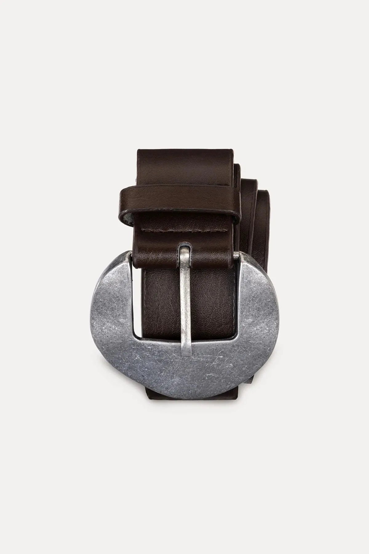 Antik Silver Tokalı Kahverengi Kemer-3