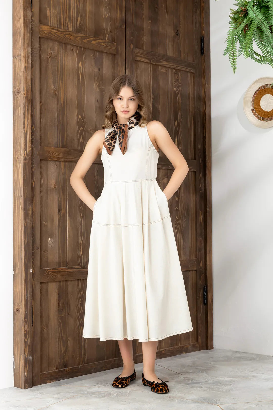 Iris Keten Elbise-zoom-3